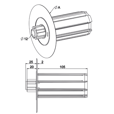 EMBOUT FLASQUE AL12 D135 OCTO40 – Image 2